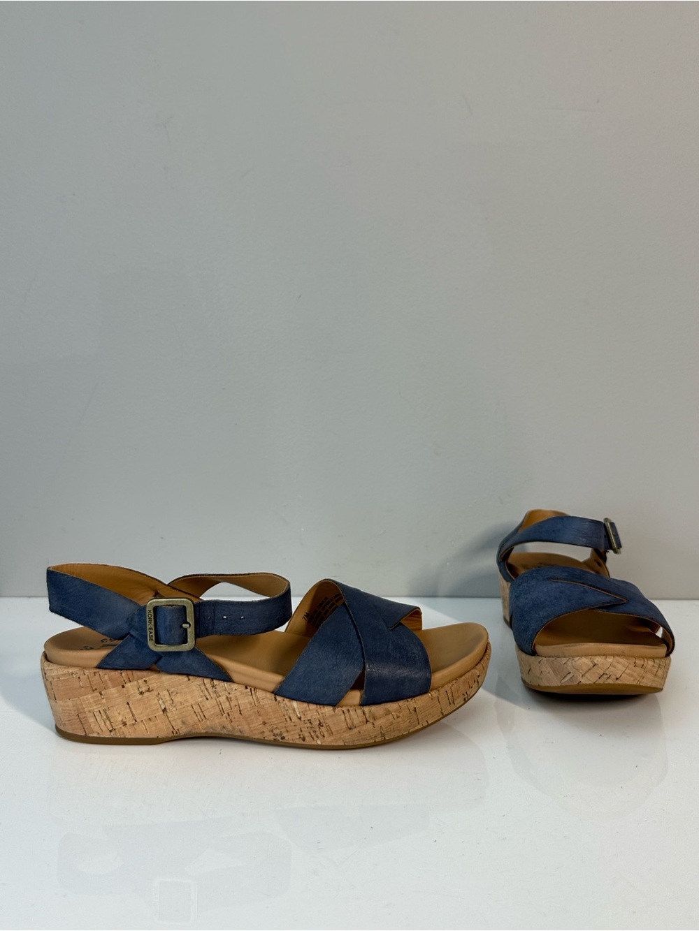 Kork-Ease Women’s Myrna 2.0 Navy Leather Sandals Size 7 Luxury Summer